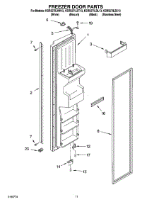 07 - Freezer Door Parts parts for Kitchenaid Refrigerator KSRS27ILBL13 from AppliancePartsPros.com