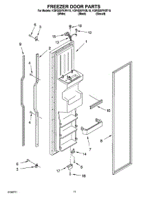 07 - Freezer Door Parts parts for Kitchenaid Refrigerator KSRG25FKBL15 from AppliancePartsPros.com