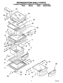 03 - Refrigerator Shelf Parts parts for Kitchenaid Refrigerator KSRS25ILWH13 from AppliancePartsPros.com
