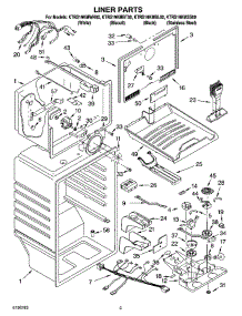 02 - Liner Parts parts for Kitchenaid Refrigerator KTRS19KMBL00 from AppliancePartsPros.com