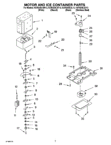 05 - Motor And Ice Container Parts parts for Kitchenaid Refrigerator KSRS25ILBT13 from AppliancePartsPros.com