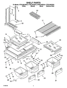 03 - Shelf Parts parts for Kitchenaid Refrigerator KTRS19KKSS04 from AppliancePartsPros.com