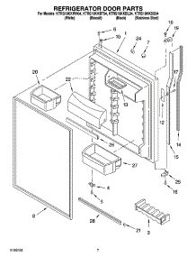 04 - Refrigerator Door Parts parts for Kitchenaid Refrigerator KTRS19KKWH04 from AppliancePartsPros.com