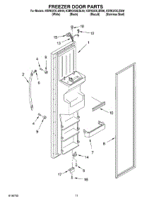 07 - Freezer Door Parts parts for Kitchenaid Refrigerator KSRK25XLBT00 from AppliancePartsPros.com
