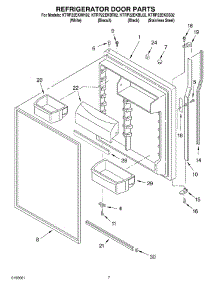 04 - Refrigerator Door Parts parts for Kitchenaid Refrigerator KTRP22EKBL02 from AppliancePartsPros.com