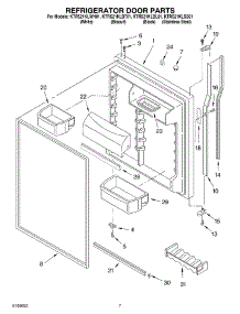 04 - Refrigerator Door Parts parts for Kitchenaid Refrigerator KTRS21KLWH01 from AppliancePartsPros.com