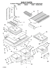 03 - Shelf Parts parts for Kitchenaid Refrigerator KTRS21KLBL01 from AppliancePartsPros.com