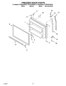 07 - Freezer Door Parts parts for Kitchenaid Refrigerator KTRP22EKBT02 from AppliancePartsPros.com