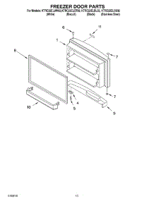 07 - Freezer Door Parts parts for Kitchenaid Refrigerator KTRC22ELSS02 from AppliancePartsPros.com