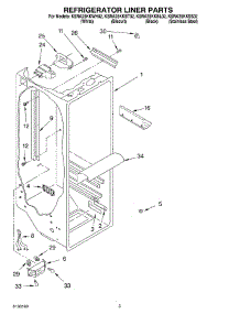 02 - Refrigerator Liner Parts parts for Kitchenaid Refrigerator KSRA25KKWH02 from AppliancePartsPros.com