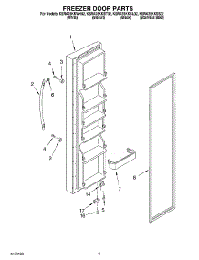 06 - Freezer Door Parts parts for Kitchenaid Refrigerator KSRA25KKWH02 from AppliancePartsPros.com