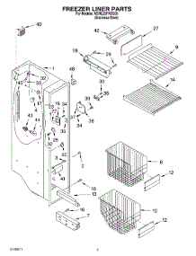 04 - Freezer Liner Parts parts for Kitchenaid Refrigerator KSRG25FKSS05 from AppliancePartsPros.com