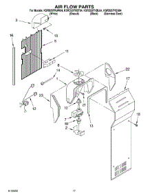10 - Air Flow Parts parts for Kitchenaid Refrigerator KSRD25FKBL04 from AppliancePartsPros.com