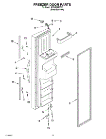 08 - Freezer Door Parts parts for Kitchenaid Refrigerator KSRJ22IMST00 from AppliancePartsPros.com