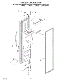 08 - Freezer Door Parts parts for Kitchenaid Refrigerator KSRK22ILWH03 from AppliancePartsPros.com