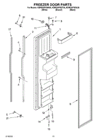 08 - Freezer Door Parts parts for Kitchenaid Refrigerator KSRG22FKWH05 from AppliancePartsPros.com