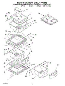 05 - Refrigerator Shelf Parts parts for Kitchenaid Refrigerator KSRA22ILWH03 from AppliancePartsPros.com