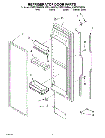 06 - Refrigerator Door Parts parts for Kitchenaid Refrigerator KSRD25FKBT04 from AppliancePartsPros.com