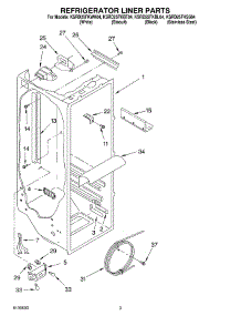 02 - Refrigerator Liner Parts parts for Kitchenaid Refrigerator KSRD25FKWH04 from AppliancePartsPros.com