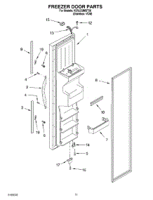 07 - Freezer Door Parts parts for Kitchenaid Refrigerator KSRJ25IMST00 from AppliancePartsPros.com