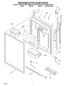 04 - Refrigerator Door Parts parts for Kitchenaid Refrigerator KTRS21KLBL00 from AppliancePartsPros.com