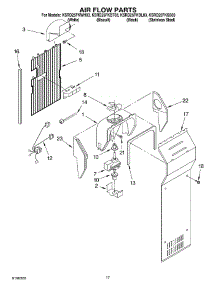 10 - Air Flow Parts parts for Kitchenaid Refrigerator KSRD25FKBL03 from AppliancePartsPros.com
