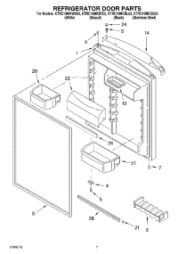 04 - Refrigerator Door Parts parts for Kitchenaid Refrigerator KTRC19MKWH03 from AppliancePartsPros.com