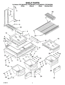 03 - Shelf Parts parts for Kitchenaid Refrigerator KTRC19KKSS03 from AppliancePartsPros.com
