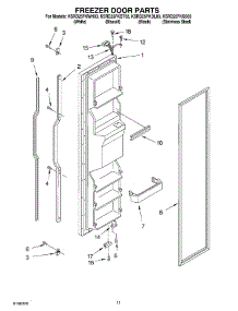 07 - Freezer Door Parts parts for Kitchenaid Refrigerator KSRD25FKSS03 from AppliancePartsPros.com