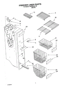 04 - Freezer Liner parts for Whirlpool Refrigerator 4KSRS25KLT00 from AppliancePartsPros.com