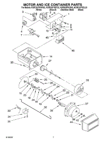 05 - Motor And Ice Container Parts parts for Kitchenaid Refrigerator KSRD22FKWH03 from AppliancePartsPros.com