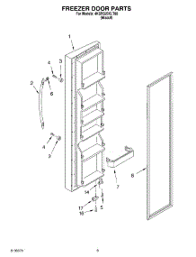 06 - Freezer Door parts for Whirlpool Refrigerator 4KSRS25KLT00 from AppliancePartsPros.com