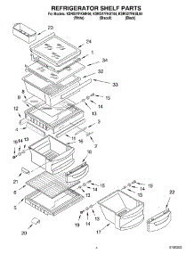 03 - Refrigerator Shelf parts for Kitchenaid Refrigerator KSRG27FKBL04 from AppliancePartsPros.com