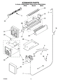12 - Icemaker parts for Kitchenaid Refrigerator KSRG27FKBL04 from AppliancePartsPros.com