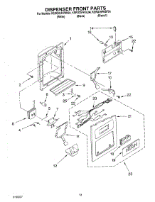 08 - Dispenser Front parts for Kitchenaid Refrigerator KSRG25FKBT04 from AppliancePartsPros.com