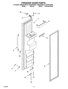 08 - Freezer Door parts for Kitchenaid Refrigerator KSRK22ILBT02 from AppliancePartsPros.com