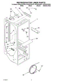 02 - Refrigerator Liner Parts parts for Kitchenaid Refrigerator KSRS25CKBT03 from AppliancePartsPros.com