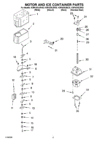 06 - Motor And Ice Container parts for Kitchenaid Refrigerator KSRK22ILWH02 from AppliancePartsPros.com