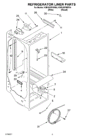 02 - Refrigerator Liner parts for Kitchenaid Refrigerator KSRU22FKBT04 from AppliancePartsPros.com