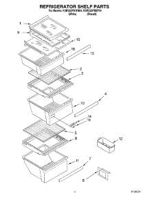 03 - Refrigerator Shelf parts for Kitchenaid Refrigerator KSRU22FKBT04 from AppliancePartsPros.com