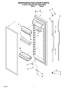 05 - Refrigerator Door parts for Kitchenaid Refrigerator KSRU22FKBT04 from AppliancePartsPros.com