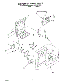07 - Dispenser Front parts for Kitchenaid Refrigerator KSRU22FKBT04 from AppliancePartsPros.com