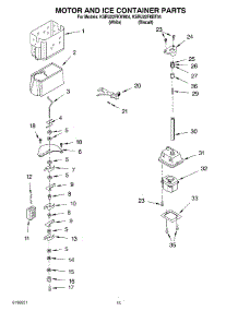 09 - Motor And Ice Container parts for Kitchenaid Refrigerator KSRU22FKBT04 from AppliancePartsPros.com