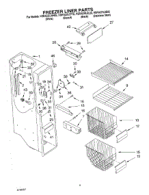 04 - Freezer Liner Parts parts for Kitchenaid Refrigerator KSRA22ILBL02 from AppliancePartsPros.com
