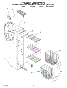 06 - Freezer Liner parts for Kitchenaid Refrigerator KSRA22KKSS01 from AppliancePartsPros.com