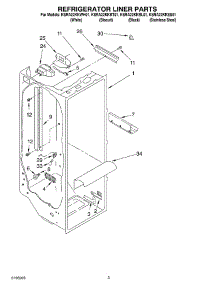 02 - Refrigerator Liner parts for Kitchenaid Refrigerator KSRA22KKBT01 from AppliancePartsPros.com