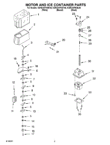 06 - Motor And Ice Container parts for Kitchenaid Refrigerator KSRG22FKBT04 from AppliancePartsPros.com