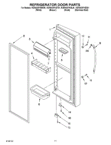 07 - Refrigerator Door Parts parts for Kitchenaid Refrigerator KSRA22FKWH01 from AppliancePartsPros.com