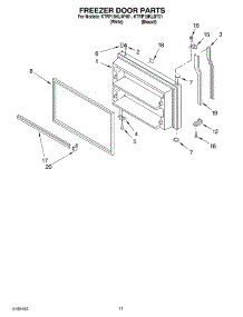 06 - Freezer Door, Optional parts for Kitchenaid Refrigerator KTRP19KLBT01 from AppliancePartsPros.com