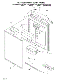04 - Refrigerator Door parts for Kitchenaid Refrigerator KTRC19KKWH02 from AppliancePartsPros.com
